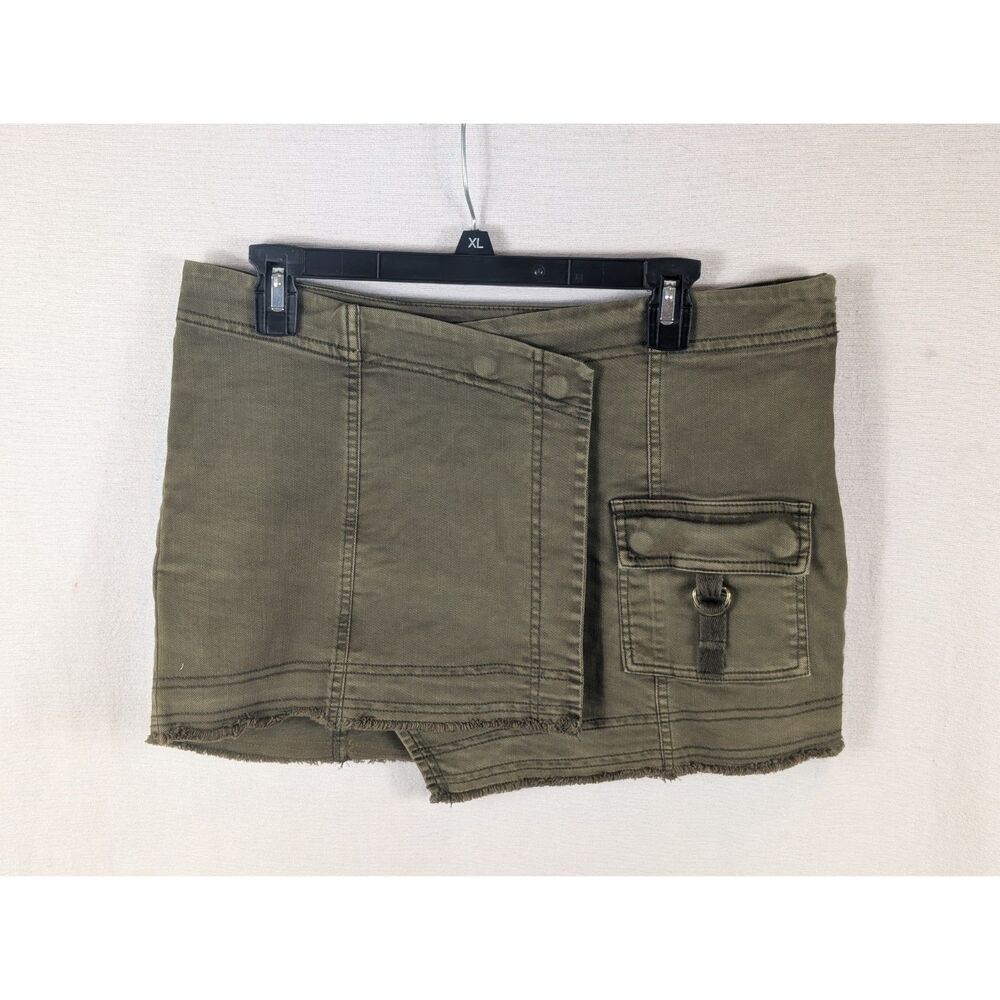 Pilcro Utility Mini Skirt Green Women's Size 4